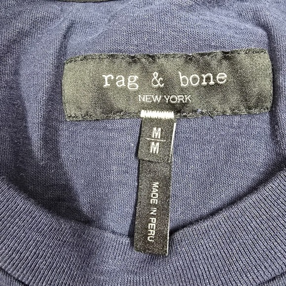 Rag and Bone Shirt Mens Medium Blue Colorblock Short Sleeve Pullover‎ Cotton - Picture 5 of 10